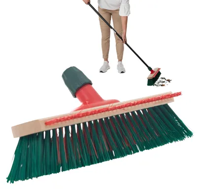 Produktbild von Novaliv Gartenbesen Elaston 40 cm Besenkopf mit Kratzleiste Elaston Borsten Ideal als Besen draußen Straßenbesen harte borsten Terassenbesen Hofbesen Stallbesen Kehrbesen Industriebesen Outdoor broom