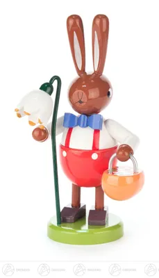 Produktbild von Ostern & Frühjahr Hase mit Korb und Blume groß  Höhe ca 17,5 cm NEU