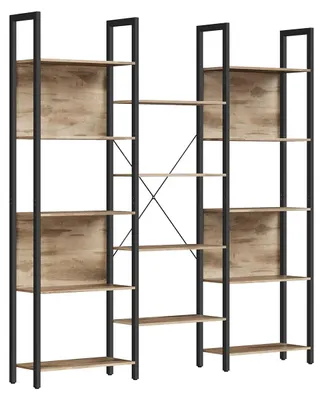 Produktbild von Industrielles Bücherregal – 14 Ebenen – stabil – 24 x 158 x 166 cm – braun/schwarz