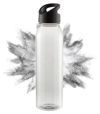 Produktbild von Trinkflasche Active 'Wave' - Wasserflasche mit 650 ml - robuste Trinkflasche für Kinder & Erwachsene - transparent/schwarz