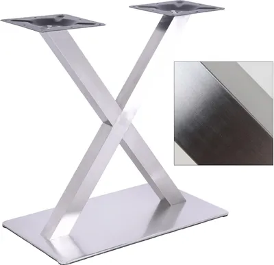 Obrázek produktu pro Nerezová ocel X Stolní základna Stolní nohy Stolní ližiny DIY Výška rámu: 70 cm