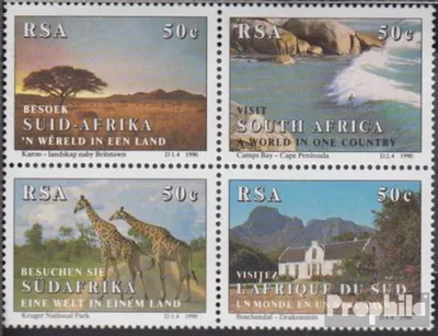 Produktbild von Briefmarken Südafrika 1990 Mi 804-807 Viererblock (kompl.Ausg.) postfrisch Tourismus