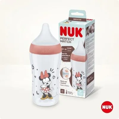 NUK Perfect Flasche 260 ml, Design Minnie, Artikelnummer 572575, für Babynahrung