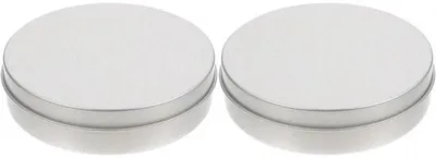 Image de Lot de 2 boîtes à biscuits en métal, boîtes rondes avec couvercle
