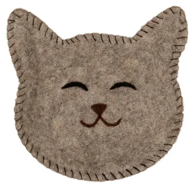 Produktbild von Clayre & Eef Dekoration Schale Katze 30x18x3 cm Rot Weiß Filz