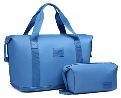 Produktbild von Blaue Handgepäcktasche für Damen (40 x 30 x 20 cm) mit Kosmetiktasche von Brugia NY