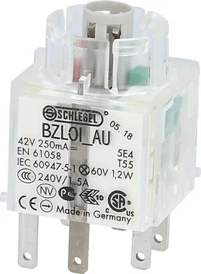 Immagine prodotto di Georg Schlegel Interruttore a pulsante luminoso, 1Ö + 1S Interruttore BZ, illuminabile Spina piatta 2,8 mm x 0,8 mm - 1 pezzo