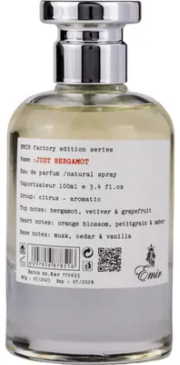 Image de Emir Just Bergamot Factory Edition Eau de Parfum, 100 ml
