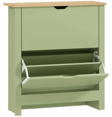 Imagen del producto de Armario para zapatos, diseño que ahorra espacio, estantes ajustables, color verde