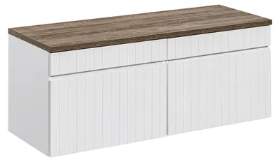 Produktbild von Waschtischunterschrank 120cm Zelie mit 2 Schubladen, Weiß