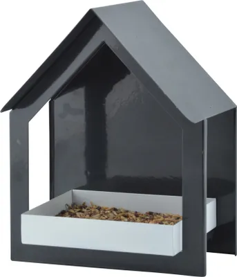 Produktbild von Esschert Design Wandfutterhaus anthrazit/ weiß; FB406; 19,2x12,0x23,2 cm