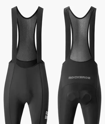 Produktbild von Lange Radhose mit Hosenträgern und Protektoren, Größe S – schwarz