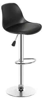 Produktbild von Barhocker 4er Set - Höhenverstellbarer Tresenhocker Küche - 360° drehbar - Gepolsterte PolyurethanSitzfläche - Metallgestell - Schwarz