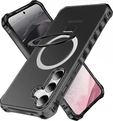 Produktbild von Samsung Galaxy S25 Plus / S24 Plus Hülle - Coverup ShockProof TPU Back Cover mit MagSafe Compatible Ring Kickstand - Schwarz