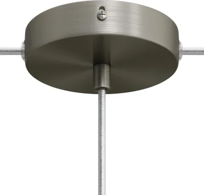 Produktbild von Creative-Cables Kit: Zylindrische Rosette aus Metall mit einem zentralen Loch und zwei seitlichen Löchern – Zylindrisch, gebürstetes Titan
