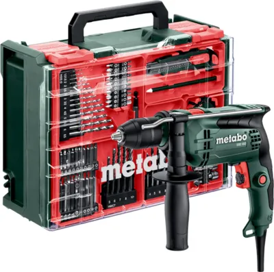 Produktbild von Metabo SB 650 Set Schlagbohrmaschine 650 W 10 Nm + 78 tlg. Zubehör Set ( 600742710 )