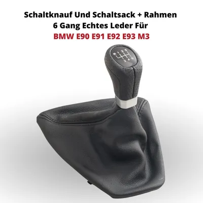 Zdjęcie produktu dla Gąbka i osłona dźwigni zmiany biegów + ramka, 6-biegowa, prawdziwa skóra, do BMW E90, E91, E92, E93, M3