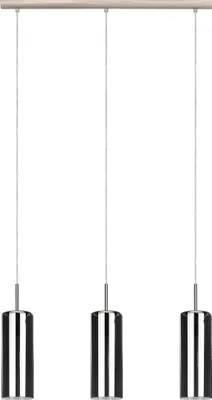 Produktbild von EGLO Hängelampe Selvino, Pendelleuchte Esstisch Rauchglas, 3-flammige Deckenlampe hängend aus Glas in Schwarz bedampft und Stahl in silber, E27