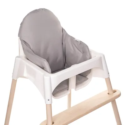 Produktbild von aMami – Sitzkissen kompatibel mit Ikea Antilop Hochstuhl – Hochstuhl Sitzbezug – Stuhlkissen für Kleinkinder – Handmade Baby Kissen - Grau