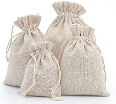 Produktbild von Baumwollsäckchen säckchen mit Baumwollkordel Leinensäckchen jutesäckchen Geschenksäckchen (10x14cm/25pcs)