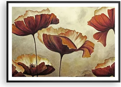 Produktbild von Gerahmtes Poster - Schwarzer Rahmen - Mohn Blume Wiese - 100x70 cm - Wand Bild - Wanddeko - Wandbilder - Kunstposter - Wandposter - Bilderrahmen - Bilder - Kunstdruck - Wandbild - P2BAA100x70-3760
