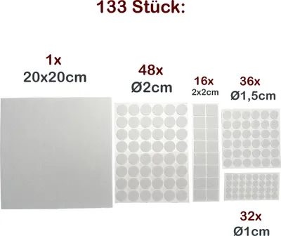 Produktbild von 133 Stück Filzgleiter Set Parkettgleiter Nagelfilzgleiter