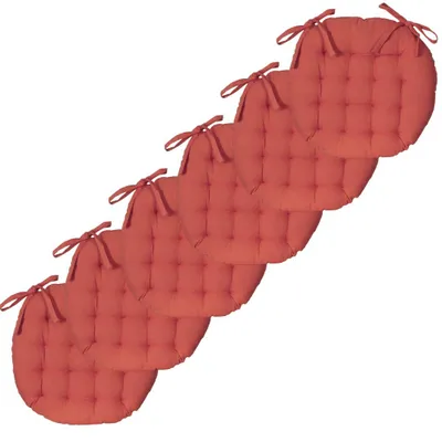 Obrázok produktu pre Atout – Dekoračný vankúš, okrúhly, dvojfarebný, priemer 40 cm, terakótová farba, s potlačou