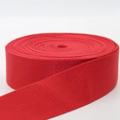 Polyester-Gurtband 5 m, 40 mm, rot, klassisch, glänzend