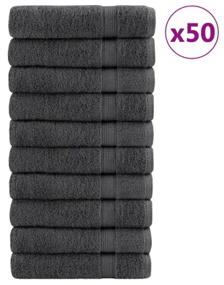 Image de Serviettes premium vidaXL SOLUND 50 pièces Anthracite 50 x 100 cm 600 g/m²