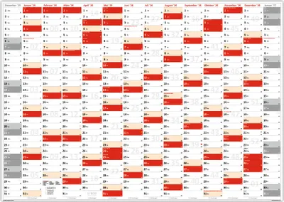Produktbild von XXL Wandkalender DIN A0 2026 (rot2) große Tageskästchen (Kalender werden gerollt versendet)