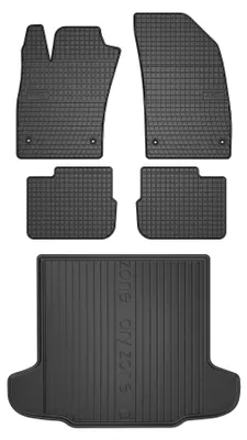 Productafbeelding van Rubberen automatten + kofferbakmat voor Fiat Tipo II 2015-2026 (sedan) – 5-delig, zwart, op maat – Wielganizator SolidPRO
