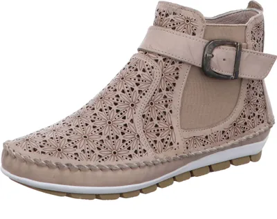 Produktbild von Gemini Damen Stiefelette Leder Cutouts floral Muster 382019-19, Größe:37 EU, Farbe:Mehrfarbig