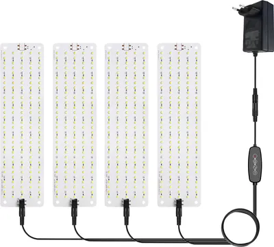 Zdjęcie produktu dla Full Spectrum LED Plant Growth Light Board Supplement Light for Indoor Plants Seedling Growth Lamp Plant Light Panel with 3/6/12H Smart Timer 6 Dimmable Levels, One Drag Four