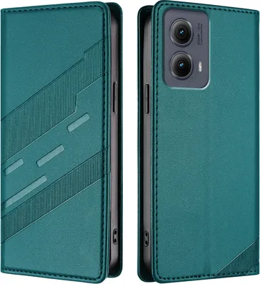 Produktbild von Hülle für Motorola Edge 2024, Kunstleder Brieftaschen Handyhülle mit Kartenfach und Standfunktion Grün