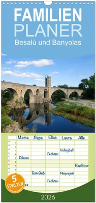 Produktbild von Familienplaner 2026 - Besalú und Banyolas mit 5 Spalten (Wandkalender, 21 x 45 cm) CALVENDO
