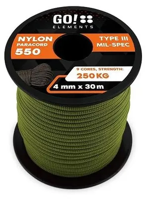 Zdjęcie produktu dla Lina paracord 30 m nylonowa do turystyki wspinaczki camping 4 mm
