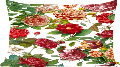 Produktbild von MuchoWow® Zierkissen Sofakissen Wohnzimmer Dekokissen 50x30 cm Blumen - Orange - Rot - Weiß - Wohnzimmerdekoration - Polster mit Photo