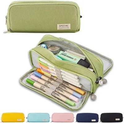 Produktbild von Schul-Tasche mit Mehrfachfach und Kabel-Organizer in grün.