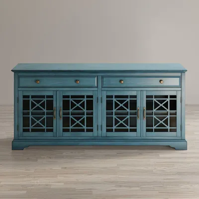 Produktbild von Avola AV175-9 Kommode Dunkelblau 4 Türen 2 Schubladen 178x49x82 cm