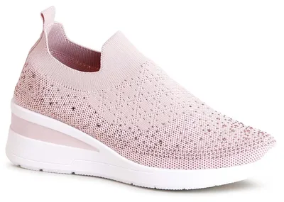Produktbild von topschuhe24 2704 Damen Keil Sneaker Glitzer Light Slipper, Farbe:Rosa, Größe:39 EU