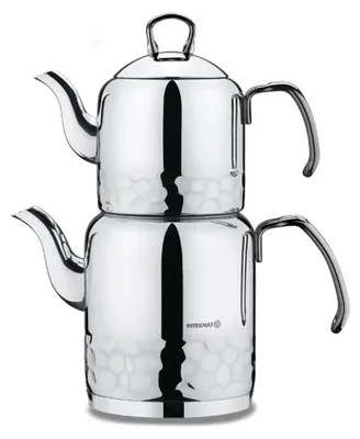 Produktbild von Korkmaz Erna Teekannen-Set - 1,2L/2,2L, aus hochwertigem Edelstahl, Induktionsgeeignet