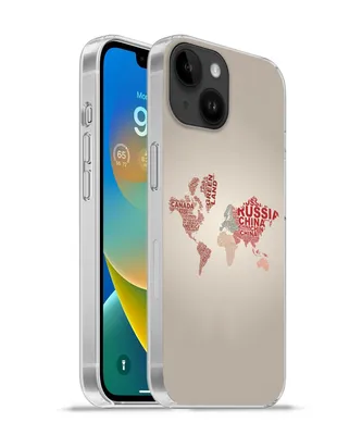 Produktbild von MuchoWow® Handyhülle Schutzhülle Hülle für Apple iPhone 14 - Softcase Weltkarte - Karte - Briefe Silikon Softcase Handy Hülle - Mobiltelefonhülle
