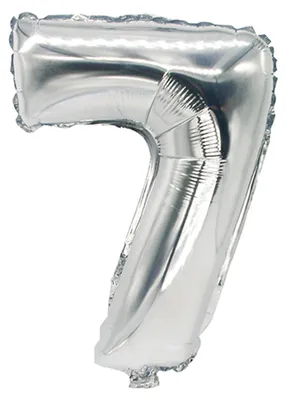 Zdjęcie produktu dla Papstar Folienluftballon Zahlenluftballon 7 silber metallic 35cm