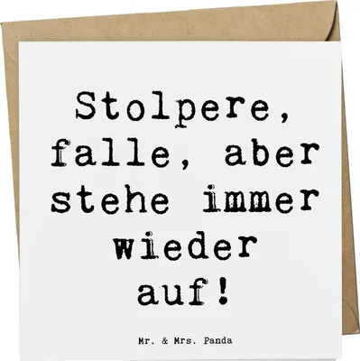 Produktbild von Mr. & Mrs. Panda Grußkarte Spruch Fehler machen und daraus lernen - Weiß - Geschenk, Klappkarte, Glückwunschkarte, faltkarte, doppelkarte, Trost, Zuversicht, Mut
