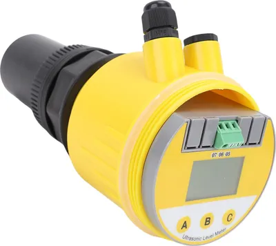 Obrázek produktu pro Ultrazvukový hladinoměr 0-10M DC24V LCD 4-20mA Senzor hladiny vody pro energetiku a těžbu žlutý