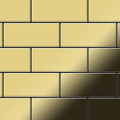 Produktbild von Mosaik Fliese massiv Metall Messing gewalzt gold 1,6mm stark Subway-BM