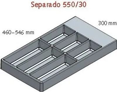 Image de Range-couverts Separado 546x300x2,8 mm argenté
