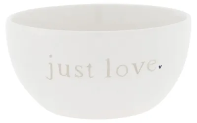 Produktbild von Müslischale Just Love Schriftzug D. 14cm weiß beige Keramik Bastion Collections