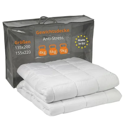 Produktbild von Gewichtsdecke 9 kg 155 x 220 cm, Therapiedecke mit Glasperlen, Kassettendecke zur Entspannung, sleepling