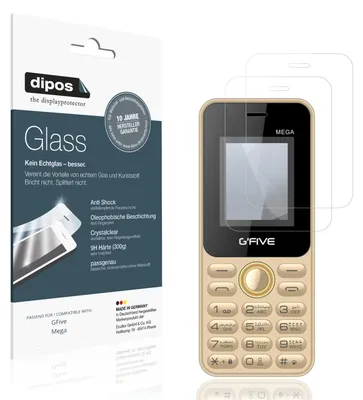 Produktbild von 2x Schutzfolie für GFive Mega - Anti-Shock 9H Folie dipos Glass Kunststoffglas